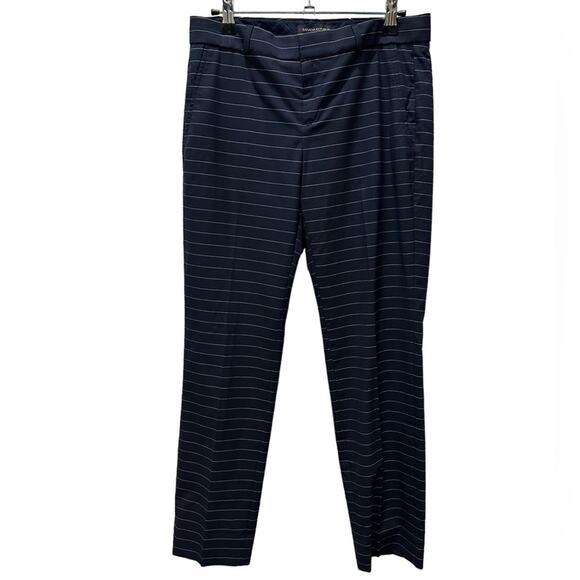 Banana Republic horizontal pinstripe straight leg pants. Navy size 2 petite - Picture 1 of 9